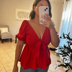 Red blouse